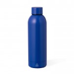 Bottiglietta in acciaio inox riciclato con finitura opaca 500ml color blu prima vista