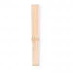 Ventaglio in poliestere con stecche di bambù dai toni naturali terza vista