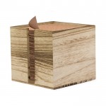 Portatovaglioli a cubo in legno naturale con scanalatura su un lato color legno seconda vista