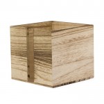 Portatovaglioli a cubo in legno naturale con scanalatura su un lato color legno terza vista