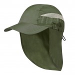 Cappello in microfibra con chiusura elastica e protezione per il collo color verde prima vista