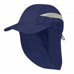 Cappello in microfibra con chiusura elastica e protezione per il collo color blu mare prima vista