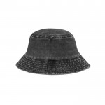 Cappello tipo bob in 100% cotone traspirante con effetto lavato color nero prima vista