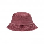 Cappello tipo bob in 100% cotone traspirante con effetto lavato color rosso prima vista