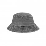 Cappello tipo bob in 100% cotone traspirante con effetto lavato color grigio prima vista