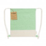 Zainetto a sacco in cotone riciclato bicolore 120g/m² color verde prima vista