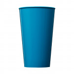 Bicchiere personalizzato per feste aziendali color celeste vista davanti