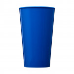 Bicchiere personalizzato per feste aziendali color azzurro vista davanti