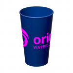 Bicchiere personalizzato per feste aziendali color blu con logo