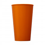 Bicchiere personalizzato per feste aziendali color arancione vista davanti