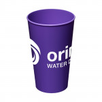 Bicchiere personalizzato per feste aziendali color viola con logo