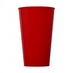Bicchiere personalizzato per feste aziendali color rosso vista davanti