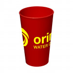 Bicchiere personalizzato per feste aziendali color rosso con logo