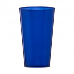 Bicchiere personalizzato dai colori traslucidi color blu vista davanti