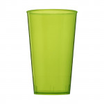 Bicchiere personalizzato dai colori traslucidi color verde vista davanti
