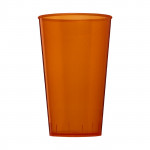 Bicchiere personalizzato dai colori traslucidi color arancione vista davanti
