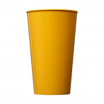 Bicchiere personalizzato per feste aziendali color giallo vista davanti