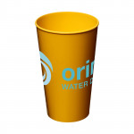 Bicchiere personalizzato per feste aziendali color giallo con logo