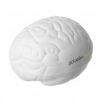 Gadget antistress a forma di cervello color bianco con logo