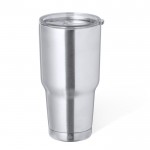 Bicchiere in acciaio inossidabile a doppia parete con dosatore 800ml color argento prima vista