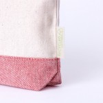Pochette promozionale in cotone riciclato con base e maniglia colorate sesta vista