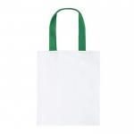 Shopper bianca con manici colorati in canvas 230g/m² color verde prima vista