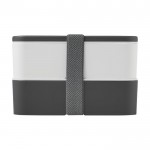 Lunch box personalizzabili con due scomparti color grigio seconda vista frontale
