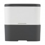 Lunch box personalizzabili con due scomparti color grigio vista laterale