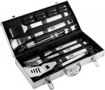 Set con accessori da barbecue in valigetta di alluminio color argento quarta vista