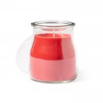 Candele in vetro personalizzate con aroma color rosso prima vista