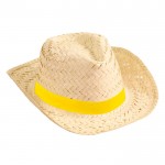 Cappello di paglia per promozioni estive color giallo prima vista