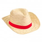 Cappello di paglia per promozioni estive color rosso prima vista