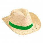 Cappello di paglia per promozioni estive color verde prima vista