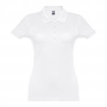 Polo magliette personalizzate da donna colore bianco prima vista