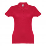 Polo magliette personalizzate da donna colore rosso prima vista