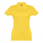 Polo magliette personalizzate da donna colore giallo prima vista