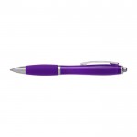 Penna a sfera con impugnatura in gomma color viola seconda vista
