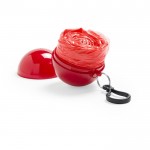 Impermeabile per bambini in una sfera con gancio portachiavi color rosso prima vista