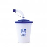 Bicchieri di plastica personalizzati per bambini con logo di colore blu