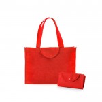 Shopper pieghevole in tessuto non tessuto 90 g/m² color rosso
