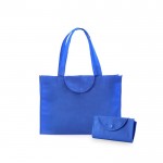 Shopper pieghevole in tessuto non tessuto 90 g/m² color blu