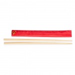 Bacchette cinesi con logo in bambù con custodia colo rosso