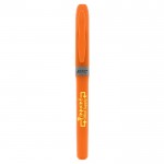 Evidenziatore promozionale a forma di penna color arancione prima vista