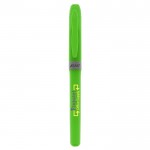 Evidenziatore promozionale a forma di penna color verde prima vista