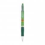 Colorate penne di plastica con logo color verde prima vista