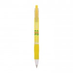 Colorate penne di plastica con logo color giallo prima vista