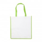 Shopper in tnt da 80 g/m² con manici e bordatura colorata color verde chiaro  prima vista