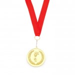 Medaglia con torcia olimpica color oro