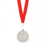 Medaglia con torcia olimpica color argento