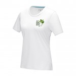 T-shirt da donna in cotone biologico GOTS da 160 g/m² Elevate NXT color bianco vista con stampa serigrafica